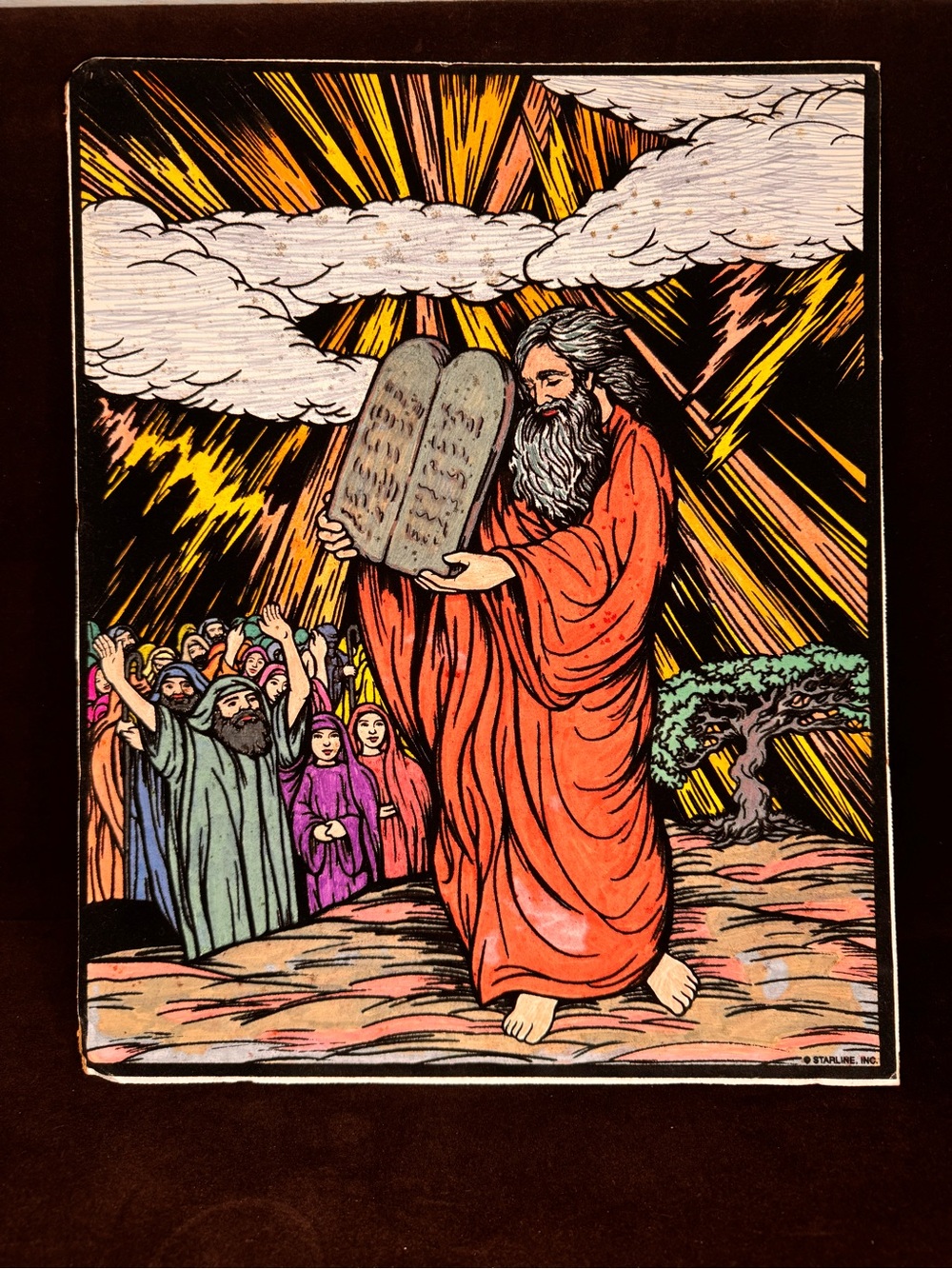 Starline VTG Moses and the Ten Commandments blacklight poster-unframed SEE VIDEO